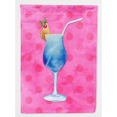Carolines Treasures Summer Cocktail Pink Polkadot Flag Canvas, House Size BB8234CHF